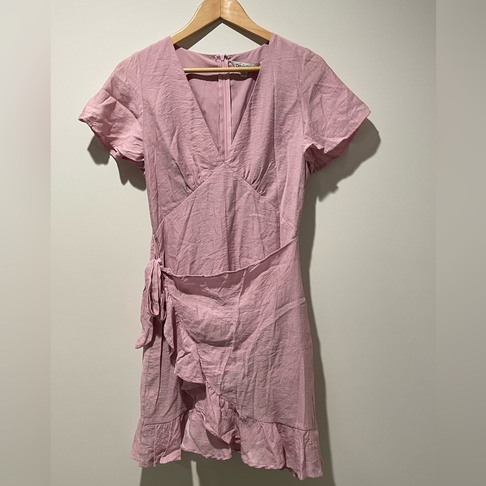 DAVI & DANI Blush Pink Mini Wrap Dress SZ L